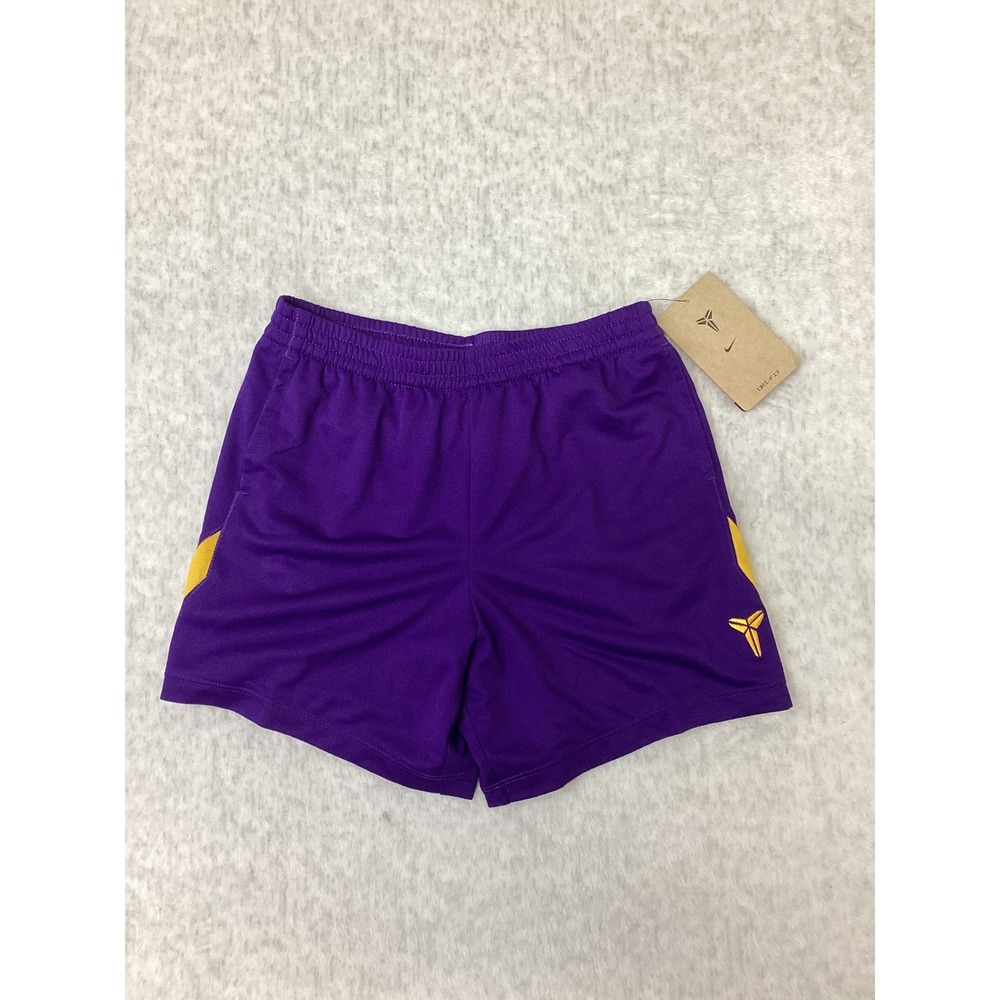 Nike Kobe Bryant Boys Dri-FIT Basketball Shorts Purple Gold 86M829-P51 Size 6